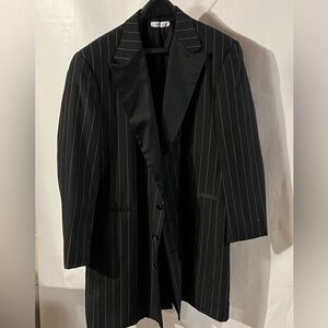 48 l Black with white pin stripe Zoot suit jacket